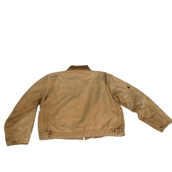 Carhatt Mens Khaki Relaxed Fit Duck Blanket Lined Detroit Jacket Size large 90’s - Picture 2 of 6